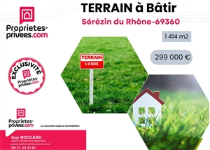 terrain à la vente -   69360  SEREZIN DU RHONE, surface 1414 m2 vente terrain - UBI442922345